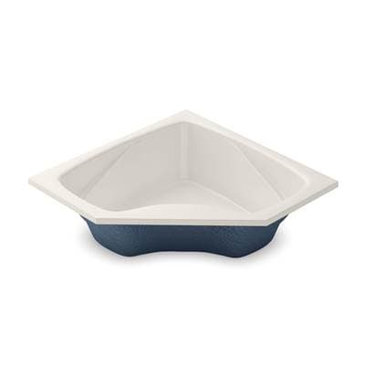 Aker Ct2-6060 Acrylx Corner Center Drain Bath - Biscuit by Aker