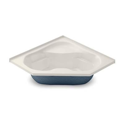 Aker Ctf-6060 Acrylx Corner Center Drain Bath in - Biscuit