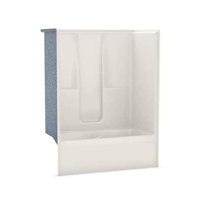 Aker Sbw-3360 Acrylx Alcove Left-hand Drain One-piece Tub Shower - Biscuit
