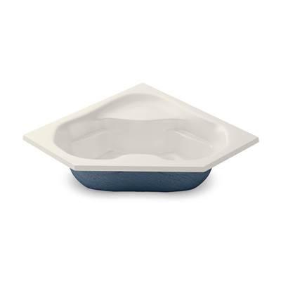 Aker Ct-6060 Acrylx Corner Center Drain Bath in - Biscuit