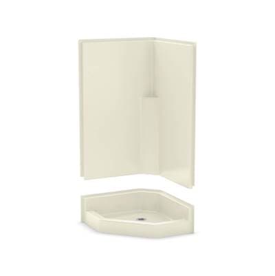 Aker Kd-nas Acrylx Corner Center Drain Two-piece Shower - Bone