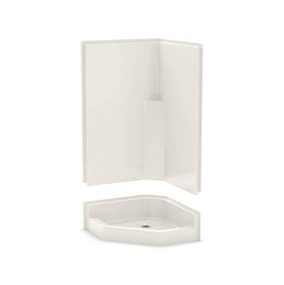 Aker Kd-nas Acrylx Corner Center Drain Two-piece Shower - Biscuit