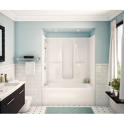 Aker Sbw-3360 Acrylx Alcove Right-hand Drain One-piece Tub Shower - White by Aker