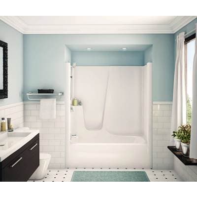 Aker Gb-60 Acrylx Alcove Left-hand Drain One-piece Tub Shower - White by Aker