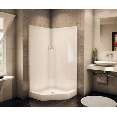 Aker Kd-nas Acrylx Corner Center Drain Two-piece Shower - White