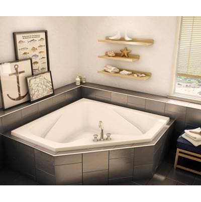 Aker Ct2-6060 Acrylx Corner Center Drain Bodywrap Bath - Sterling Silver by Aker