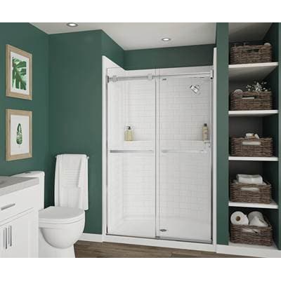Aker 14834STT Acrylx Alcove Center Drain One-piece Shower - White by Aker