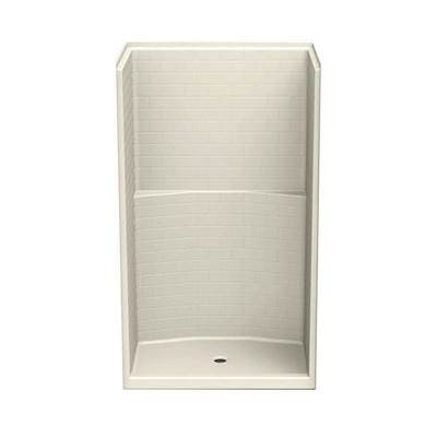 Aker 14834STT Acrylx Alcove Center Drain One-piece Shower - Bone by Aker