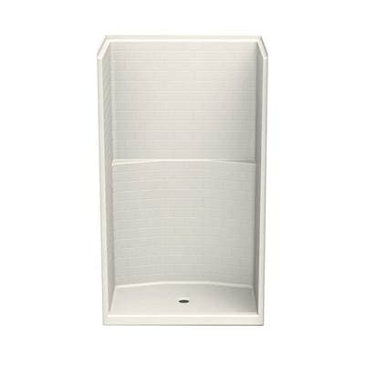 Aker 14834STT Acrylx Alcove Center Drain One-piece Shower - Biscuit by Aker