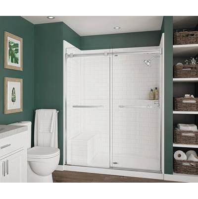Aker 16034STTS Acrylx Alcove Center Drain One-piece Shower - White by Aker