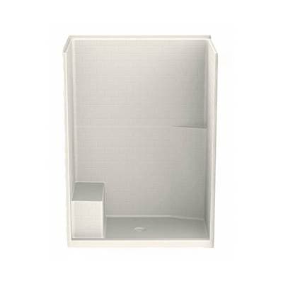 Aker 16034STTS Acrylx Alcove Center Drain One-piece Shower - Biscuit by Aker