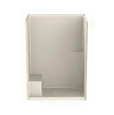 16034STTSM AFR AcrylX Alcove Right-Hand Drain One-Piece Shower in Bone by Aker