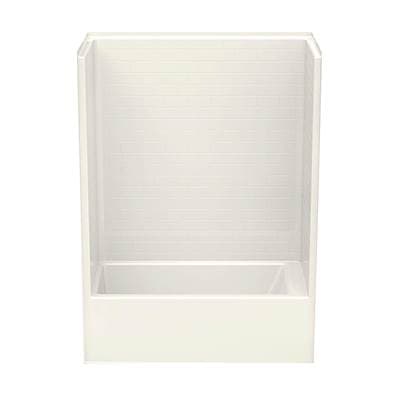 Aker 6032STT Acrylx Alcove Left-hand Drain One-piece Tub Shower - Biscuit