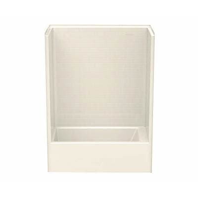 Aker 6032STTM AFR Acrylx Alcove Left-hand Drain One-piece Tub Shower - Bone