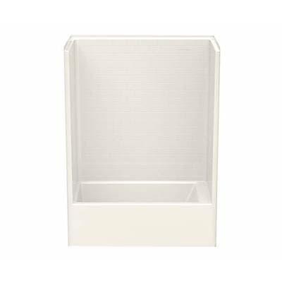 Aker 6032STTM AFR Acrylx Alcove Left-hand Drain One-piece Tub Shower - Biscuit
