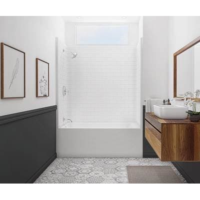 Aker 6030STT Acrylx Alcove Left-hand Drain One-piece Tub Shower - White by Aker