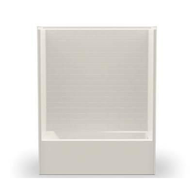 6030STT AcrylX Alcove Right-Hand Drain One-Piece Tub Shower in Biscuit by Aker