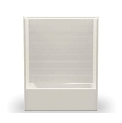 Aker 6030STTM AFR Acrylx Alcove Left-hand Drain One-piece Tub Shower - Biscuit by Aker