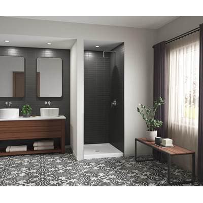 Aker Icon Base 3642 Acrylx Alcove Center Drain Shower Base - White by Aker