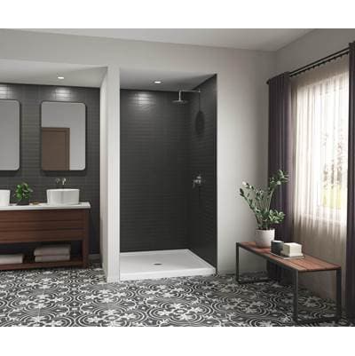 Aker Icon Base 4242 Acrylx Alcove Center Drain Shower Base - Bone by Aker