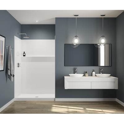 Aker FHA 5038 SH Acrylx Alcove Center Drain One-piece Shower - White