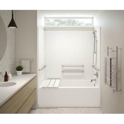 F6030STT AcrylX Alcove Right-Hand Drain One-Piece Tub Shower in Bone by Aker