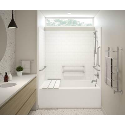 F6030STT - ANSI Compliant AcrylX Alcove Right-Hand Drain One-Piece Tub Shower in Bone by Aker