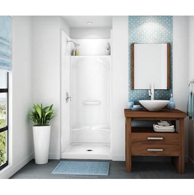 Aker KDS 3232 AFR Acrylx Alcove Center Drain Four-piece Shower in - Black