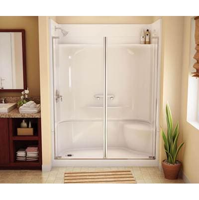 Aker KDS 3460 Acrylx Alcove Right-hand Drain Four-piece Shower - White by Aker