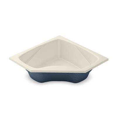Aker Ct2-6060 Acrylx Corner Center Drain Bodywrap Bath - Bone by Aker