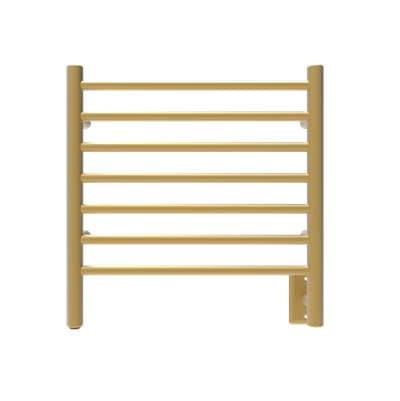 Amba Products Radiant Small Hardwired + Plug-in Combo 7 Bar Towel Warmer - Satin Brass