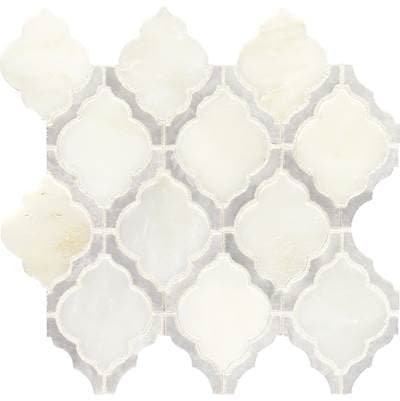 American Olean Candora Arabesque Mosaic Tile - Vestal Wht Bln