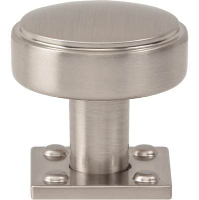 Atlas Benning Knob with Backplate 1 1/4 Inch (1 Inch Backplate) - Brushed Nickel