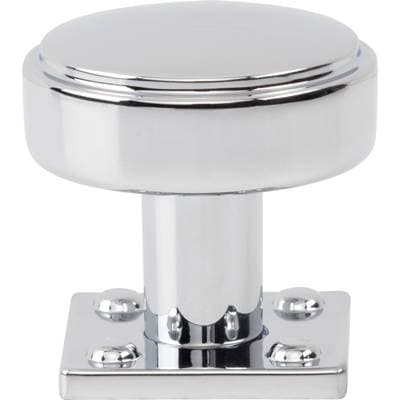 Atlas Benning Knob with Backplate 1 1/4 Inch (1 Inch Backplate) - Polished Chrome