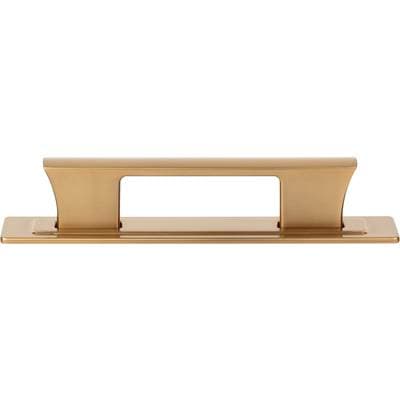 Atlas Zander Pull and Backplate 3 3/4 Inch (c-c) - Warm Brass by Atlas