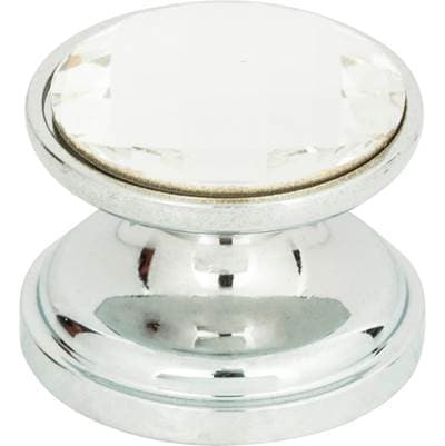 Atlas Crystal Large Round Knob 7/8 Inch - Polished Chrome by Atlas