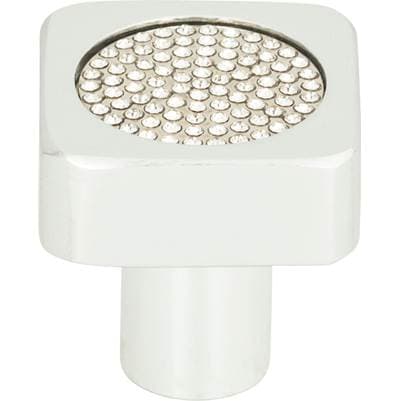 Atlas Crystal Square Inset Knob 1 Inch - Matte Chrome by Atlas