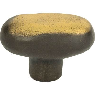 Atlas Distressed Oval Knob 1 11/16 Inch - Antique Bronze