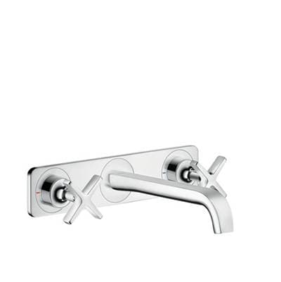 Axor Citterio E Wall-mounted Widespread Faucet Trim with Base Plate, 1.2 GPM - Chrome by Axor