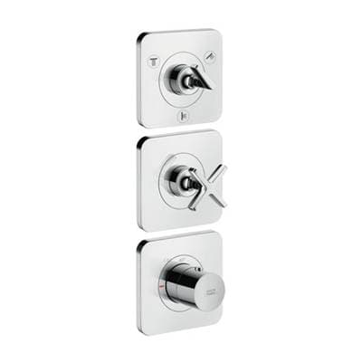 Axor Citterio E Thermostatic Module Trim 15'' X 5'' for 3 Functions - Chrome by Axor