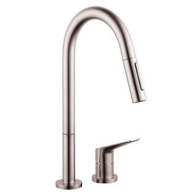 AXOR Citterio M 2-Hole Single-Handle Kitchen Faucet 2-Spray Pull-Down, 1.75 GPM in Steel Optic