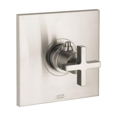 AXOR Citterio Thermostatic Trim with Cross Handle in Brushed Nickel
