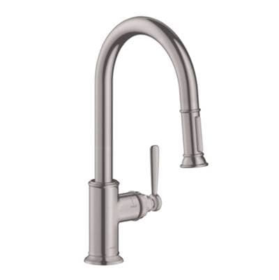 Axor Montreux Higharc Kitchen Faucet 2-Spray Pull-down, 1.75 GPM - Steel Optic by Axor