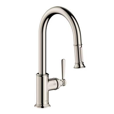 AXOR Montreux HighArc Kitchen Faucet 2-Spray Pull-Down, 1.75 GPM in Polished Nickel