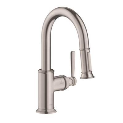 AXOR Montreux Prep Kitchen Faucet 2-Spray Pull-Down, 1.75 GPM in Steel Optic