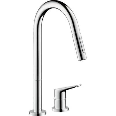 Axor Citterio M 2-Hole Single-handle Kitchen Faucet 2-Spray Pull-down, 1.5 GPM - Chrome by Axor