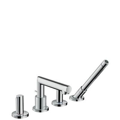 Axor Uno 4-Hole Roman Tub Set Trim with Zero Handles and 1.75 GPM Handshower - Chrome by Axor