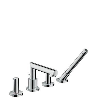 AXOR Uno 4-Hole Roman Tub Set Trim with Zero Handles and 1.75 GPM Handshower in Chrome