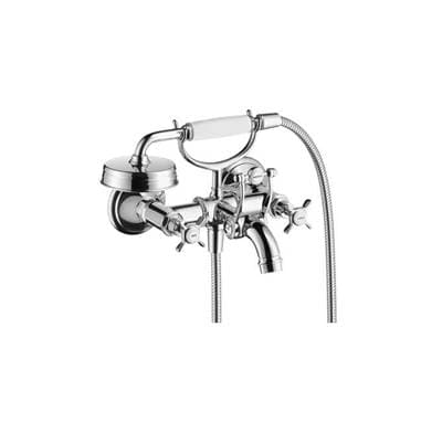 Axor Montreux 2-Handle Wall-mounted Tub Filler with Cross Handles and 1.8 GPM Handshower - Chrome by Axor