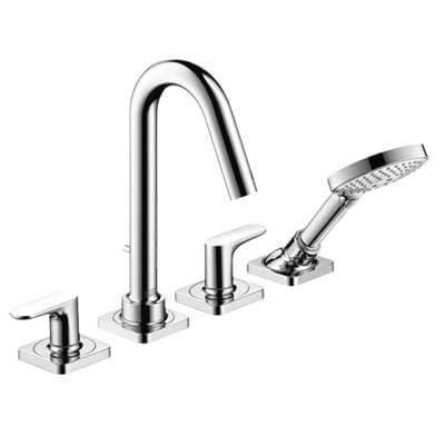 Axor Citterio M 4-Hole Roman Tub Set Trim with 1.75 GPM Handshower - Chrome by Axor